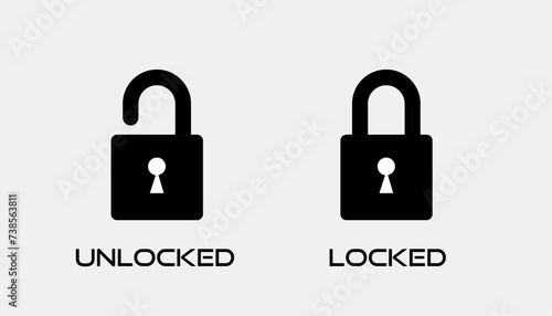 Lock Icon, padlock icon in trendy flat style isolated on grey background. Security symbol for your web site design, logo, app, UI. Vector illustration