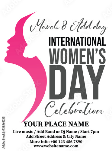 Women's day party poster flyer or social media post design