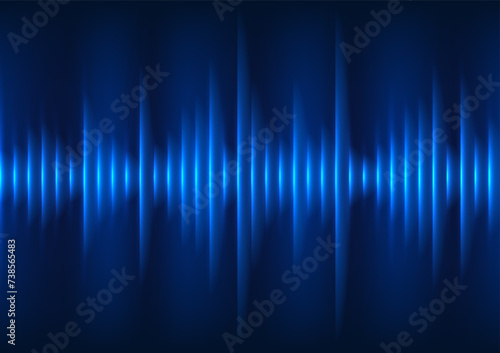 Sound wave technology background, Lines arranged as sound waves that spread out. Concept of converting vibrational energy into sound waves.