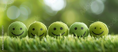Cheerful Vibes, Green Background with a Smiling Emoji, Spreading Positivity and Joy.