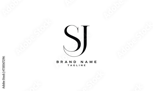 SJ, JS, Abstract initial monogram letter alphabet logo design