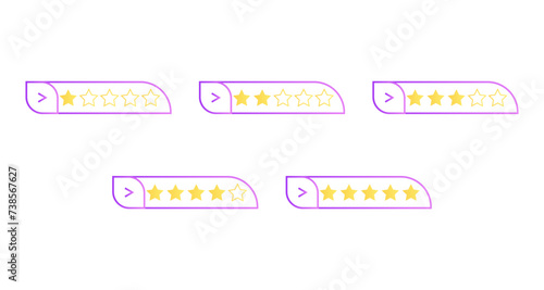 Star rating design to customer. Set of badge rating with star