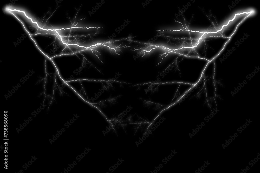 Lightning bolt at a dark night