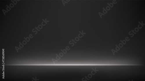 Dark studio room background. Black background with light effects. Empty dark room. Space for selling products on the website. Vector illustration. photo