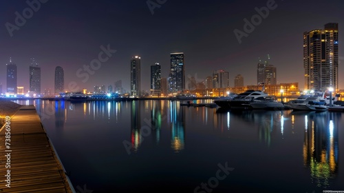 Image of Dubai city at night