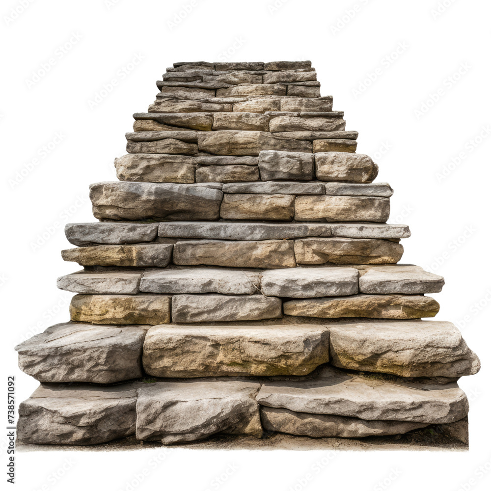 Stone make stairs on transparent background Stone make stairs on transparent background