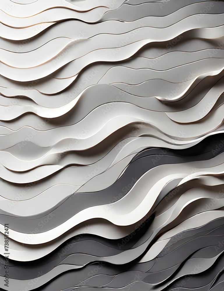 A modern and sleek design featuring a white and gray background with a wavy pattern created by shading and highlights, adding a visually intriguing element Generative AI