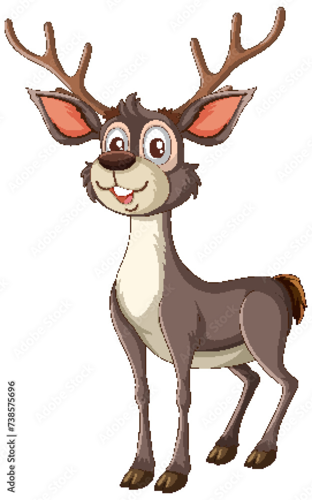 Vector illustration of a happy, smiling reindeer. Vector illustration of a happy, smiling reindeer.