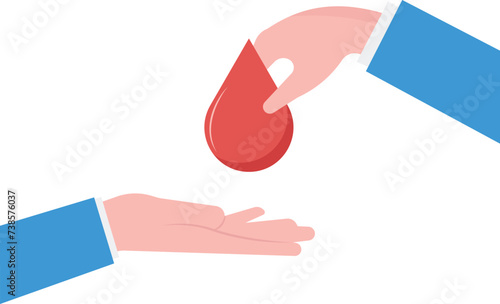 14th June International world blood donor day, Give or Donate blood, Drop of blood in hand


