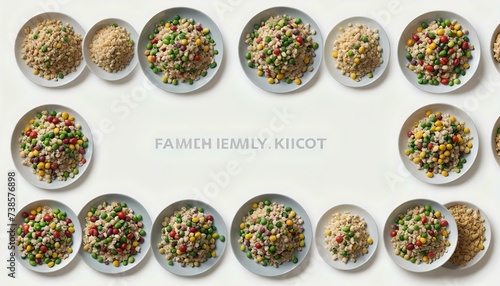 variety of grains and cereals in wooden bowl on white background
