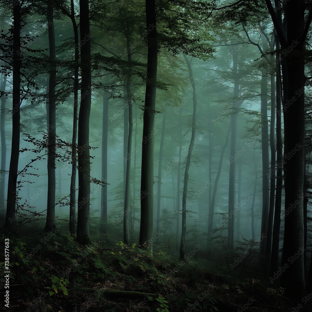 Obraz premium fog in the forest