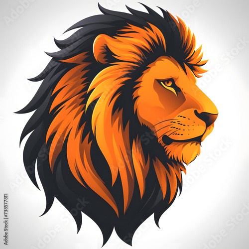 cartoon lion head vector. portrait of a lion. flat logo of Vector lion illustration photo