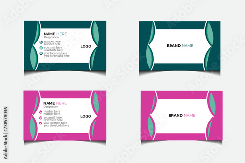  double sided business card template with modern style.