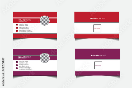  double sided business card template with modern style.
