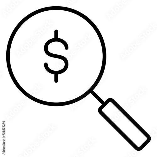 Search and dollar Outline Icon
