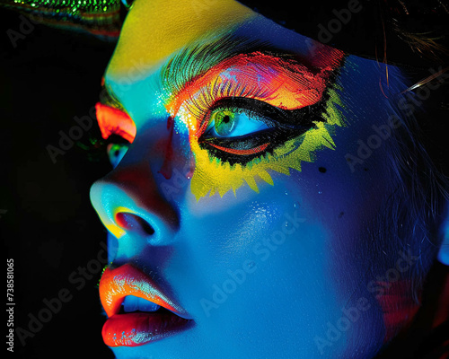 Bright makeup celebrity fashion illuminate avant garde shoots photo