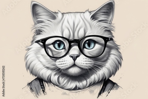 Whiskers and Wonders AI-Generated Cat Illustration
