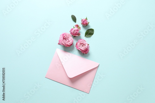 roses with a letter