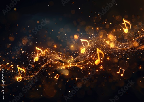 Captivating golden music: an enchanting symphony of melody and harmony, timeless compositions that evoke nostalgia and inspire the soul with their euphonious melodies photo