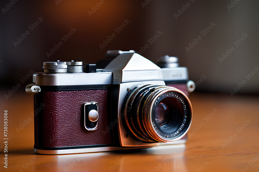 An old analog film camera.