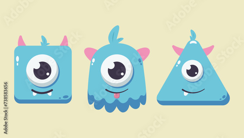 Flat Cartoon Monster Illustration 2d