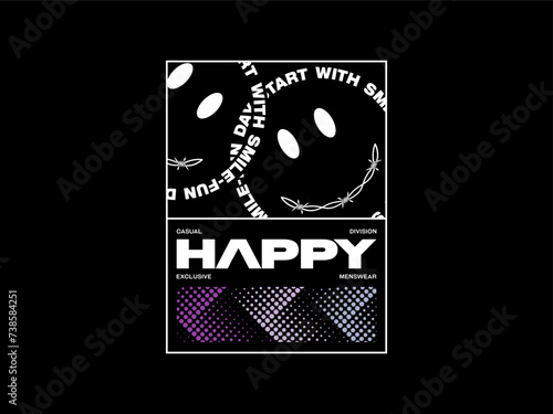 smile quotes, design t-shirt streetwear clothing, vector typography, perfect for modern apparel