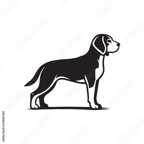 Radiant Reverie  Glowing Beagle Silhouette in the Enigmatic Night - Beagle Illustration - Beagle Vector 