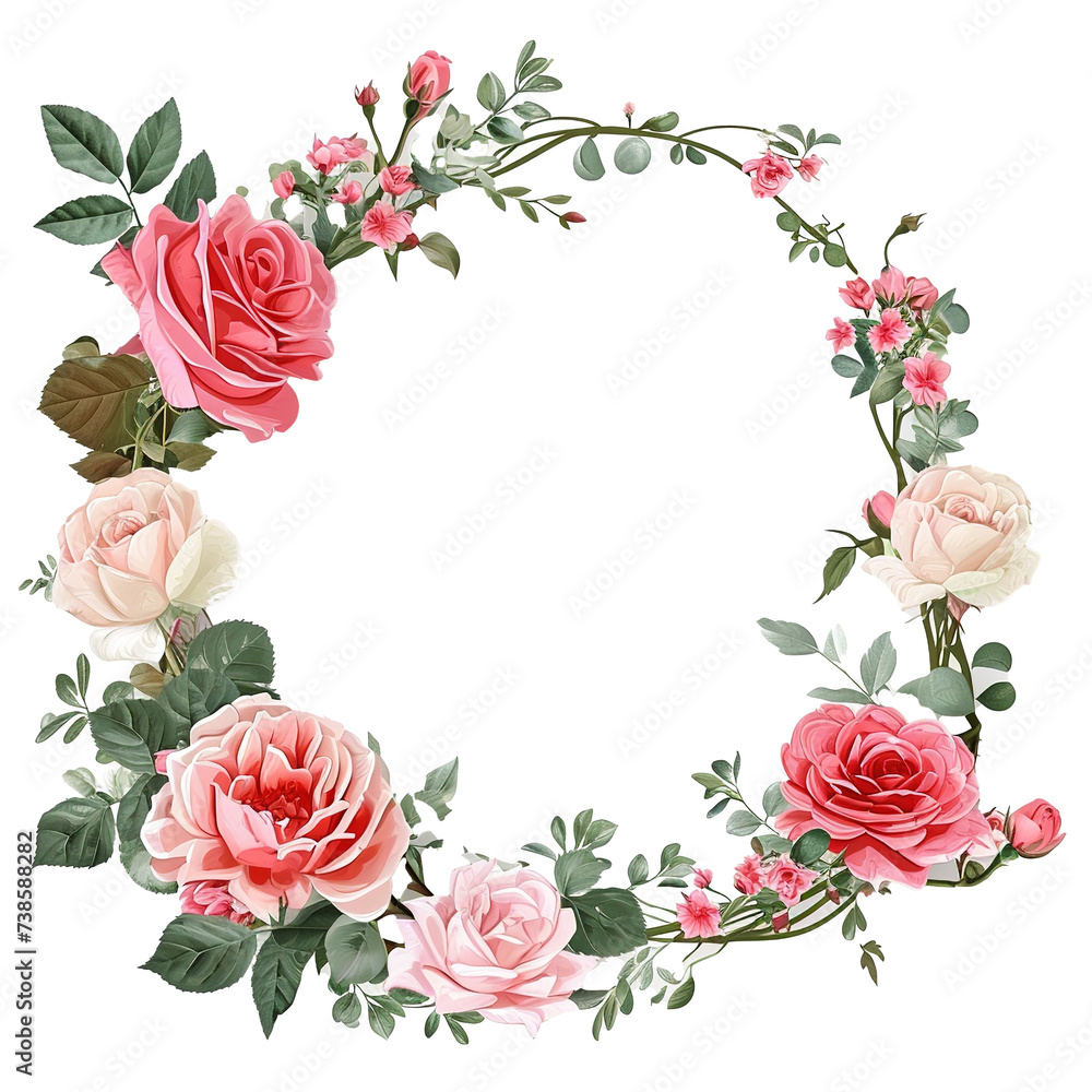 Naklejka premium frame of roses.corner frame.border flower