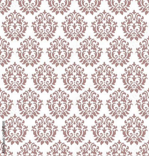 Seamless abstract floral pattern. Retro damask vector wallpaper. 