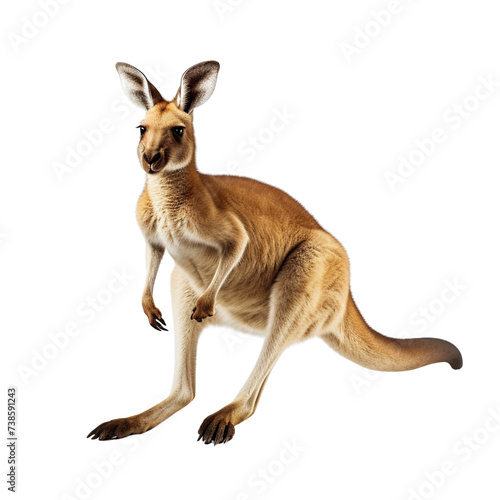 Kangaroo running isolated on transparent or white background © Luckyphotos