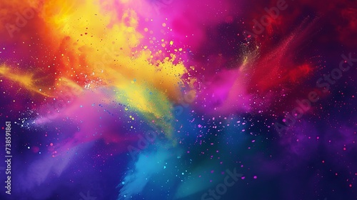 Happy Holi Festival Indian Culture Holiday Celebration Beautiful Colors Abstract Art Background