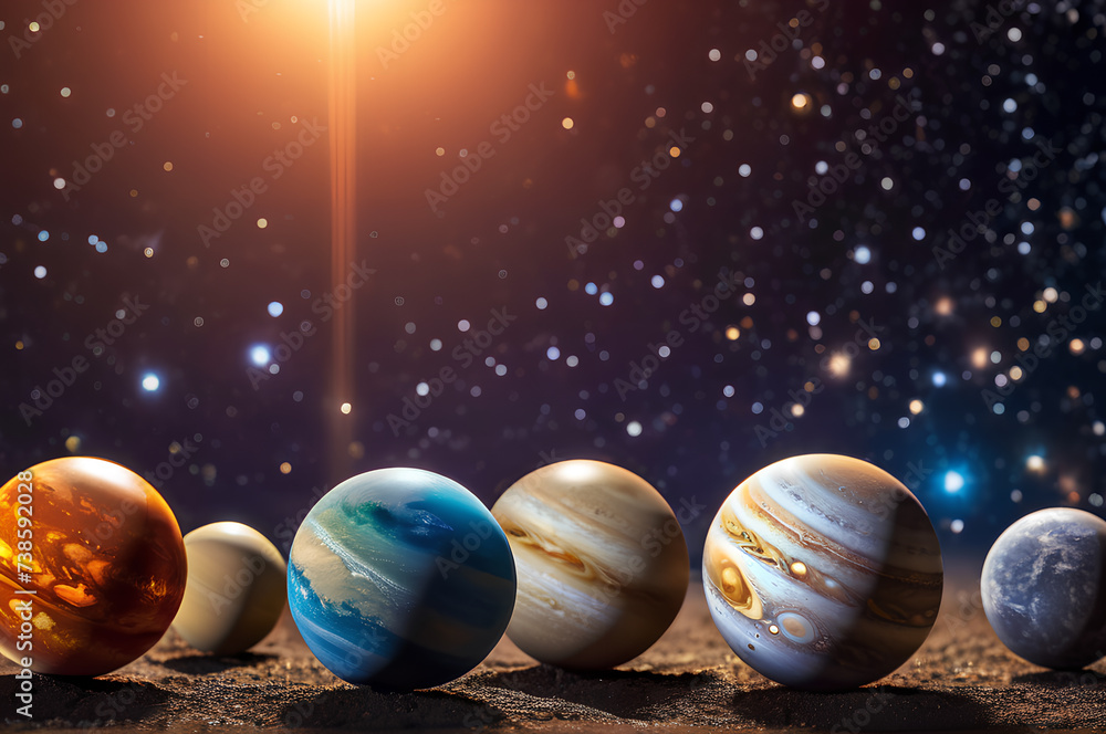 Planets of the solar system in the starry sky. Planets of the solar system in the starry sky.