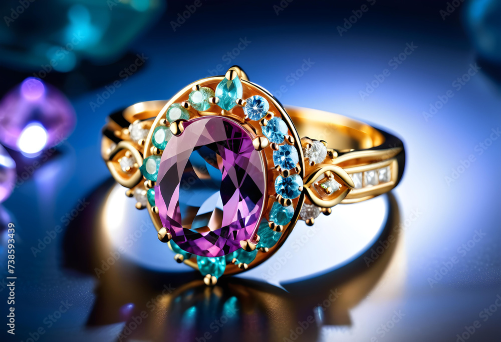 Alexandrite Jewelry, Gemstone, Precious, Luxury, Fashion, Accessories, Necklace, Earrings, Bracelet, Ring, Glamour, Sparkle, Gem, Elegant, AI Generated