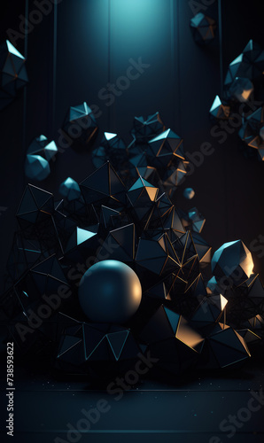 Abstract background with large number of polygons