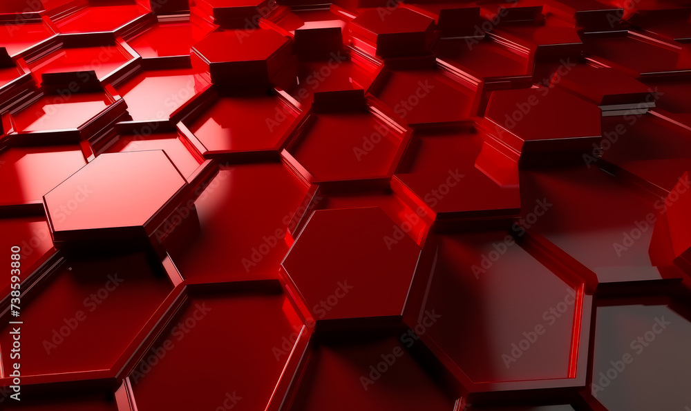 Abstract red hexagons on dark background Abstract red hexagons on dark background