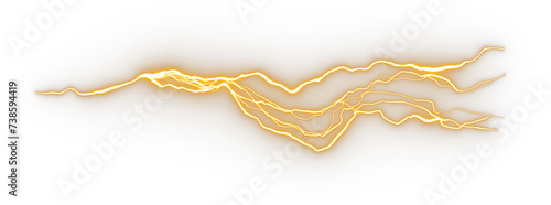High-voltage electric energy discharge effect on transparent backgrounds 3d rendering png