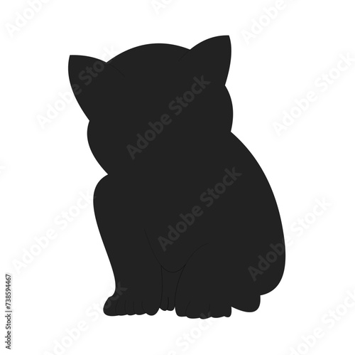 silhouette cat isolated on white