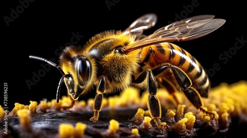 Hyper Realistic Macro Photography of Honey UHD WALLPAPER © Murtaza03ai