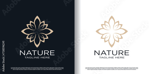 flower logo design with creative concept premium vector