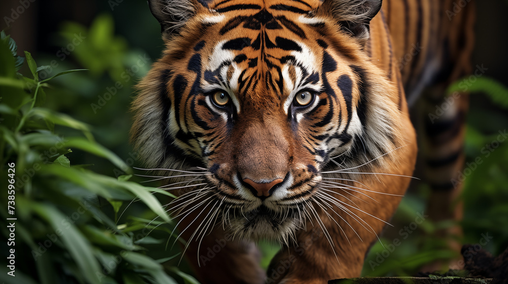 Close up of a tiger in jungle Close up of a tiger in jungle