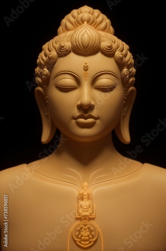 Buddha portrait, god statue. Fashionable background for design projects. Illustrations created using artificial intelligence. Illustrations and Clip Art AI generated.