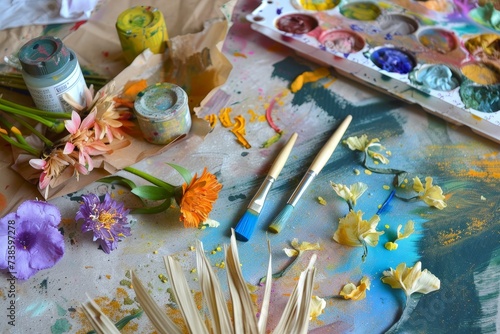Crafting session with eco-friendly art supplies