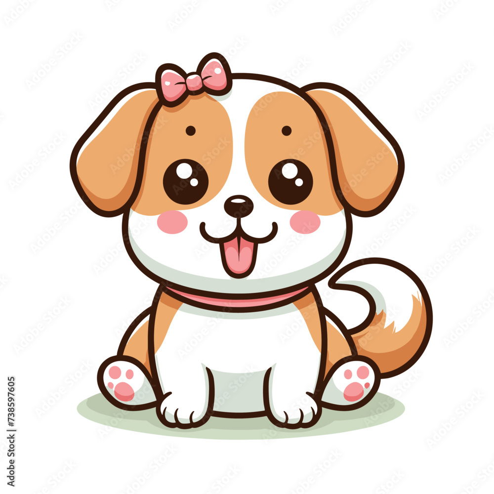 cute Dog cartoon vector on white background cute Dog cartoon vector on white background