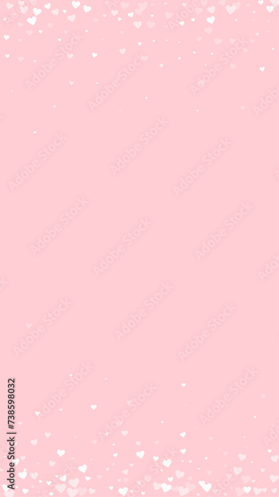 White hearts scattered on pink background. White hearts scattered on pink background.