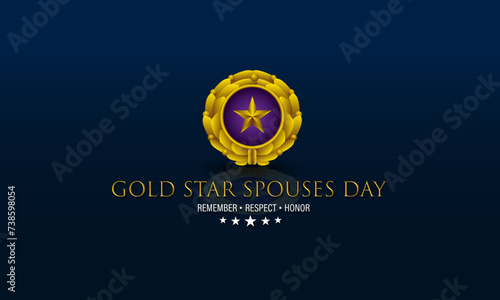 Happy Gold Star Spouses Day Background Vector Illustration