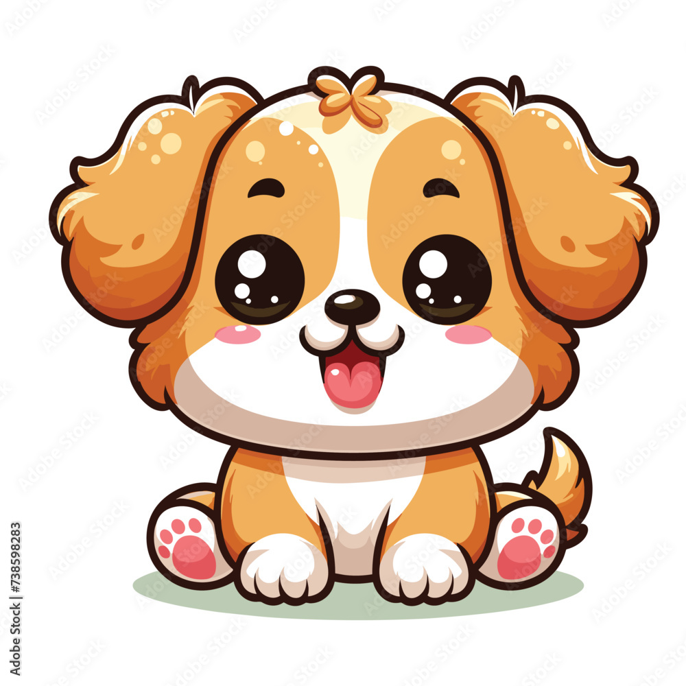 cute Dog cartoon vector on white background cute Dog cartoon vector on white background