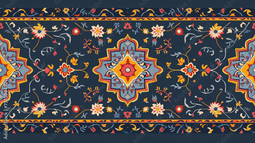 Flat Vector design Persian carpet pattern