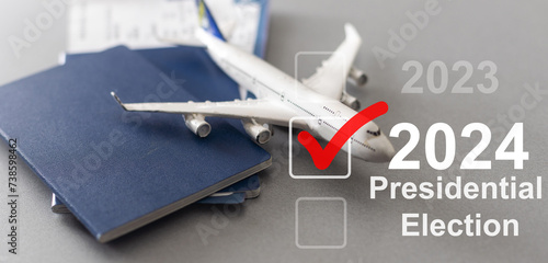 Presidential Election 2024 in United States. Vote day, November 5. US Election campaign. Make your choice Patriotic american illustration. Poster, card, banner and background