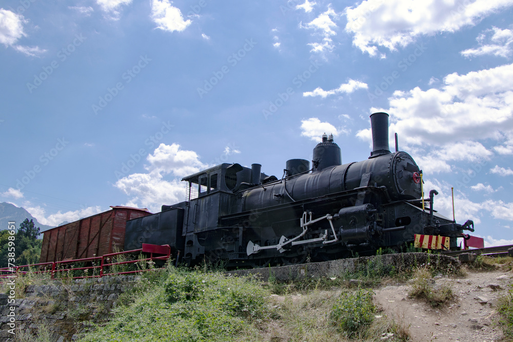 Naklejka premium Old World War II Museum Black Locomotive