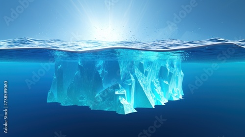 Ice Lagoon copy space 3D UHD WALLPAPER